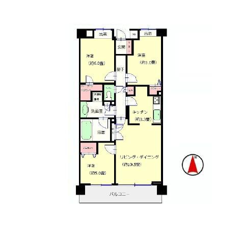 Floor plan. 3LDK+S, Price 19.5 million yen, Occupied area 63.81 sq m