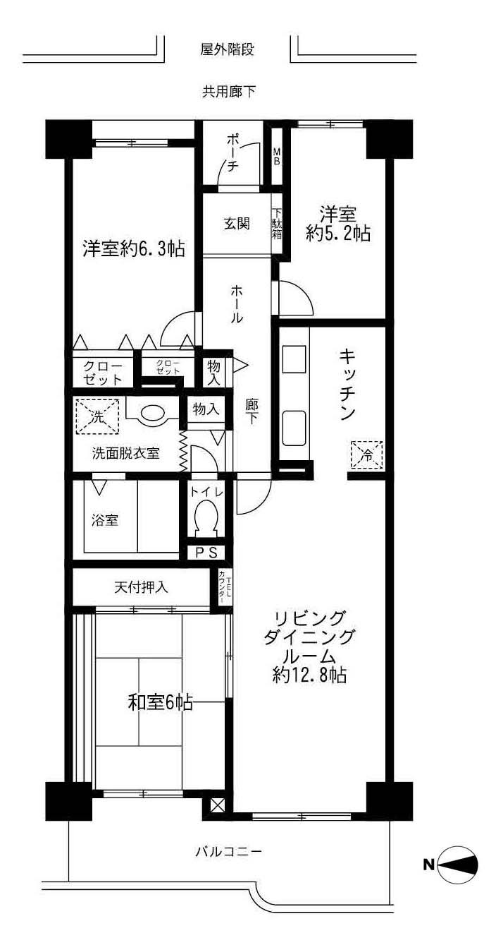 Floor plan. 3LDK, Price 11 million yen, Occupied area 82.11 sq m , Balcony area 10.46 sq m floor plan