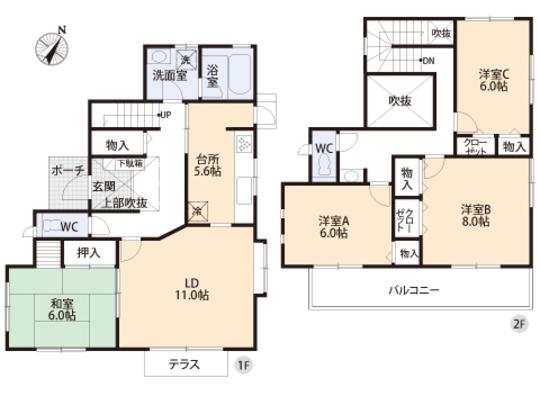 Floor plan. 19,800,000 yen, 4LDK, Land area 156.39 sq m , Building area 114.78 sq m floor plan