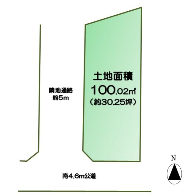 Compartment figure. Land price 5.8 million yen, Land area 100.02 sq m