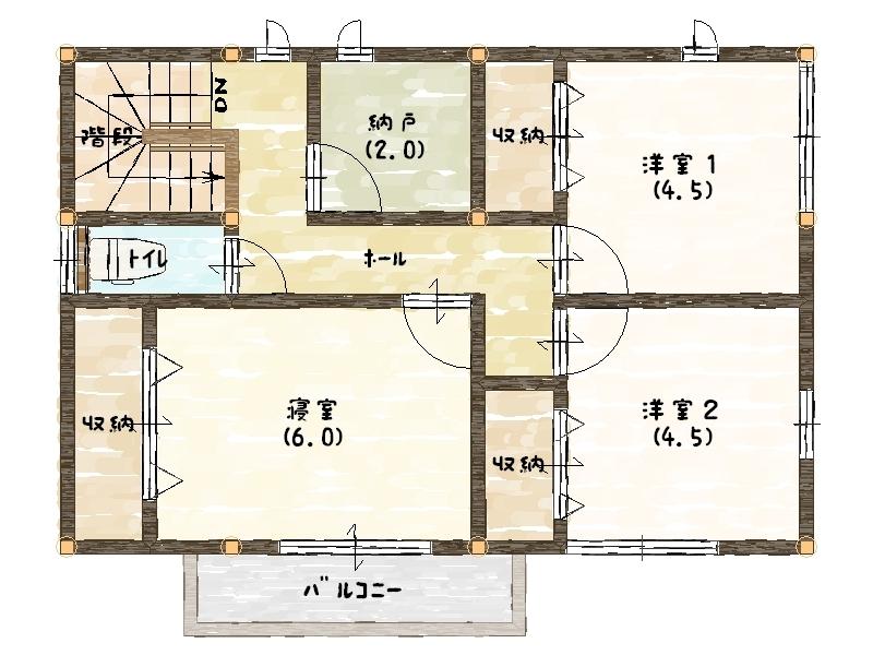 Floor plan. 28.8 million yen, 3LDK, Land area 142.34 sq m , Building area 86.94 sq m floor plan second floor