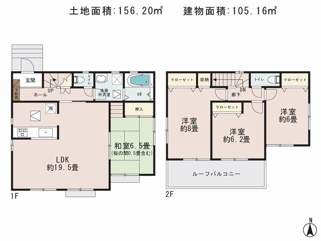 Floor plan. (3), Price 16.8 million yen, 4LDK, Land area 156.2 sq m , Building area 105.16 sq m