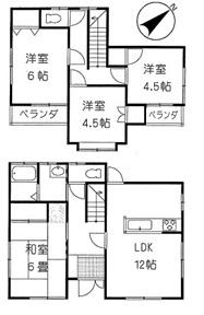Floor plan. 14.8 million yen, 4LDK, Land area 130.95 sq m , Building area 83.36 sq m