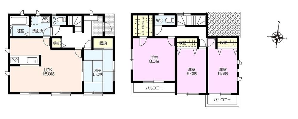 Floor plan. (Building 2), Price 24,800,000 yen, 4LDK, Land area 138.84 sq m , Building area 105.99 sq m