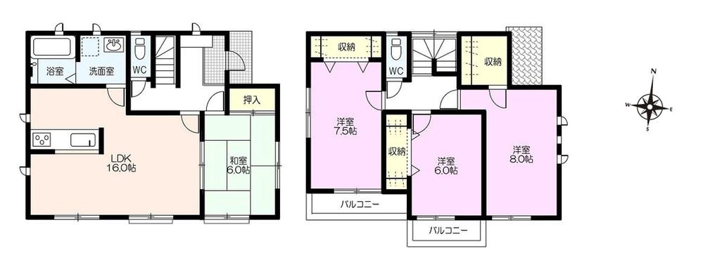 Floor plan. (5 Building), Price 27,800,000 yen, 4LDK, Land area 138.8 sq m , Building area 105.99 sq m