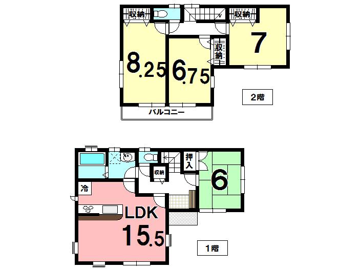 Floor plan. 33,800,000 yen, 4LDK, Land area 114.89 sq m , Building area 102.67 sq m