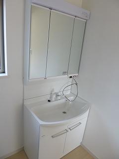 Wash basin, toilet. Example of construction. Shampoo is vanity. 