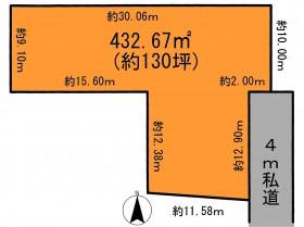 Compartment figure. Land price 14.8 million yen, Land area 432.67 sq m