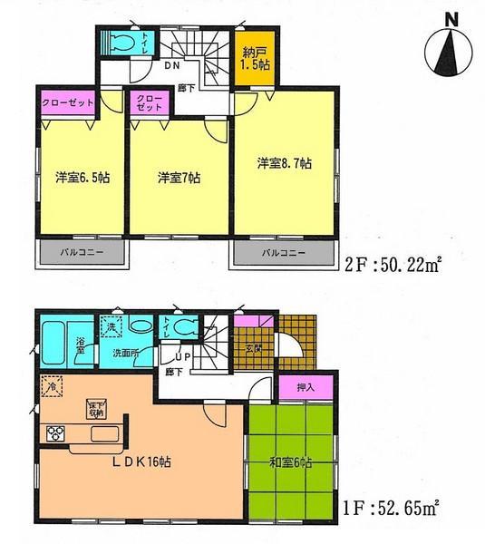 Floor plan. 24,800,000 yen, 4LDK, Land area 180.91 sq m , Building area 102.87 sq m