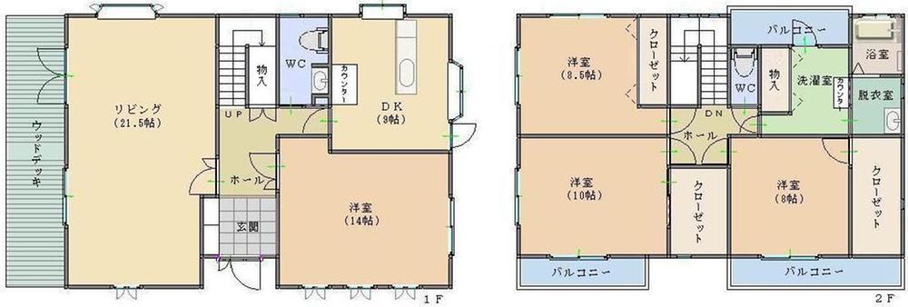 Floor plan. 55 million yen, 4LDK, Land area 250.78 sq m , Building area 177.58 sq m Floor