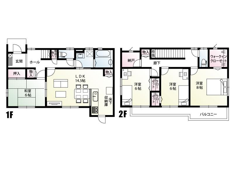 Floor plan. (Y Building), Price 23.8 million yen, 4LDK+S, Land area 260.8 sq m , Building area 109.86 sq m