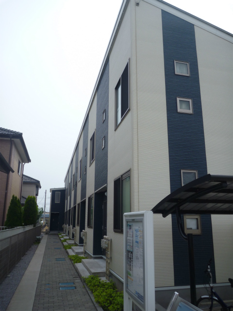 Building appearance. Blue and white appearance is fashionable
