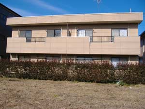 Building appearance. The second floor southeast corner room of all four households apartment