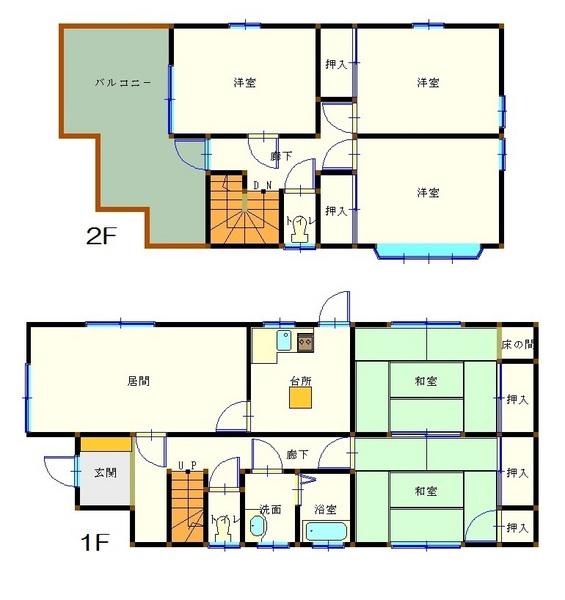 Floor plan. 22 million yen, 5LDK, Land area 152 sq m , Building area 106.71 sq m