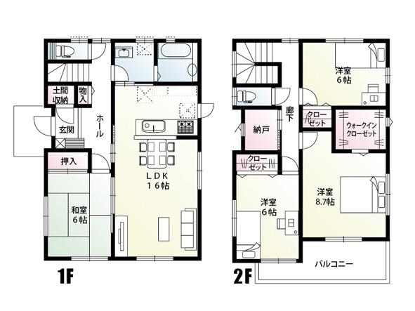 Floor plan. (9 Building), Price 29,800,000 yen, 4LDK+S, Land area 179.69 sq m , Building area 111.52 sq m