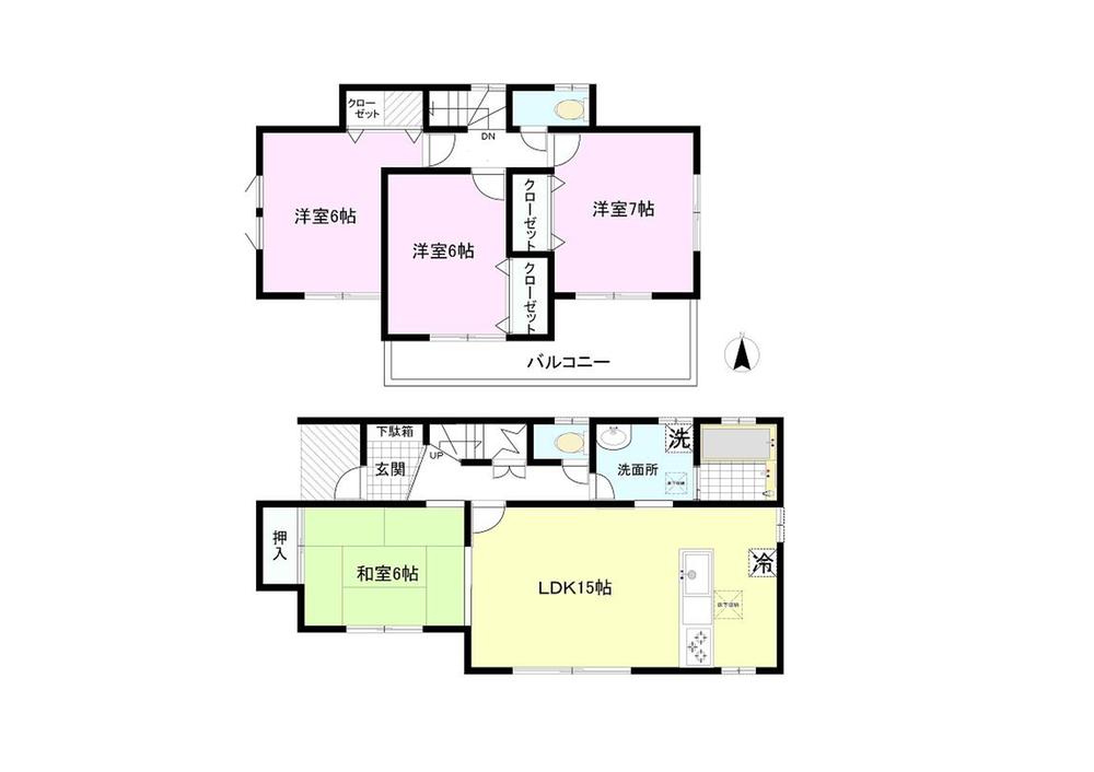 Floor plan. 16.8 million yen, 4LDK, Land area 149.54 sq m , Building area 96.05 sq m
