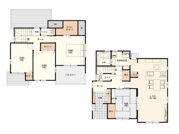 Floor plan. 35,800,000 yen, 4LDK, Land area 321.71 sq m , Friendly design to mom and family in consideration of the building area 115.92 sq m living conductor. pantry, Entrance storage, Underfloor storage (2 places), WIC, etc., It provided housed in a variety of locations, 1 buildings housed plenty.