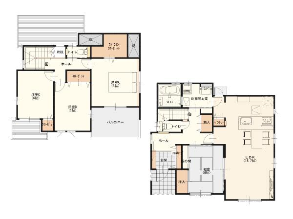 Floor plan. 35,800,000 yen, 4LDK, Land area 321.71 sq m , Friendly design to mom and family in consideration of the building area 115.92 sq m living conductor. pantry, Entrance storage, Underfloor storage (2 places), WIC, etc., It provided housed in a variety of locations, 1 buildings housed plenty. 