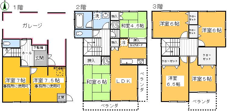 Floor plan. 26.5 million yen, 8LDK, Land area 104.84 sq m , Building area 170.57 sq m 8LDK. Abundance of room number is attractive. Since it has each room renovation, Please take a look!
