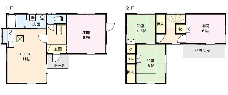Floor plan. 8 million yen, 4LDK, Land area 100.05 sq m , Building area 82.8 sq m