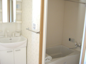 Washroom. Bathroom and toilet with bathroom dryer