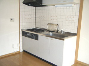 Kitchen. Three-necked stove with system Kitchen