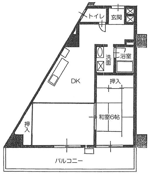 Floor plan. 2DK, Price 3.5 million yen, Occupied area 51.01 sq m , Balcony area 12.6 sq m