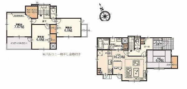 Floor plan. (Building 2), Price 29,300,000 yen, 4LDK, Land area 154.92 sq m , Building area 105.99 sq m