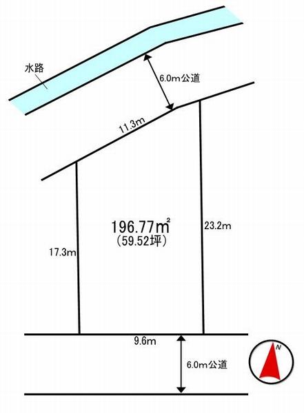 Compartment figure. Land price 12.8 million yen, Land area 196.77 sq m