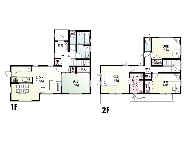 Floor plan. Price 22,800,000 yen, 4LDK, Land area 164.99 sq m , Building area 110.95 sq m