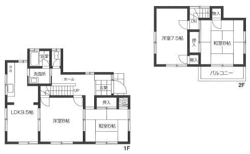 Floor plan. 7.7 million yen, 4LDK, Land area 162.1 sq m , Building area 90.25 sq m