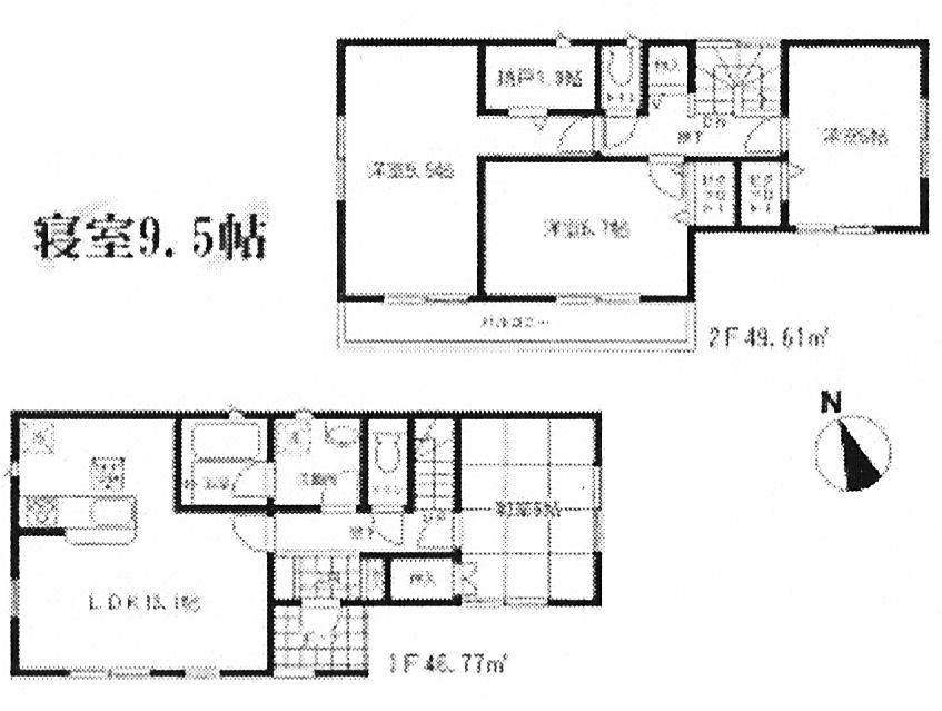 Floor plan. 17.8 million yen, 4LDK + S (storeroom), Land area 156.09 sq m , Building area 96.38 sq m