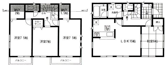 Floor plan. 26,800,000 yen, 4LDK, Land area 137.79 sq m , Building area 102.05 sq m