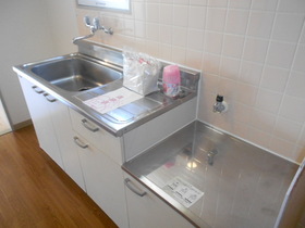 Kitchen. Put the two-burner gas stove.