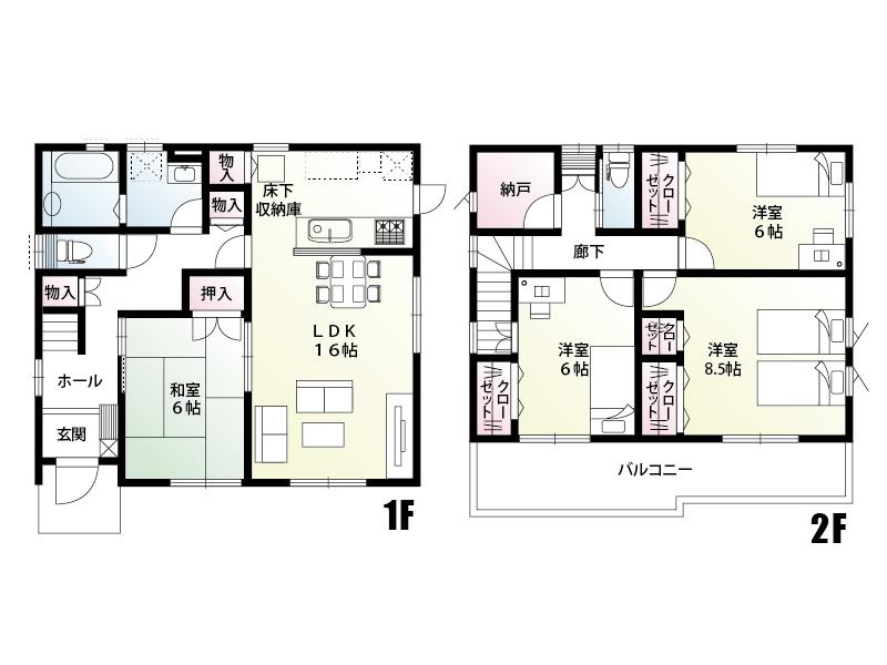 Floor plan. Price 28.8 million yen, 4LDK+S, Land area 198.94 sq m , Building area 110.96 sq m