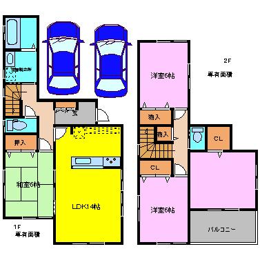 Floor plan. 21,990,000 yen, 4LDK, Land area 124.26 sq m , Building area 96.47 sq m floor plan