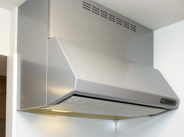Kitchen.  [High trapping effect enamel rectifier plates with range hood] Inlet of the range hood, It prevents the penetration of oil stains, etc., Washable also with easy enamel rectifying plate.  ※ Different type by type.