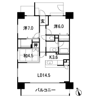 Floor: 3LDK + WIC, the area occupied: 79.5 sq m