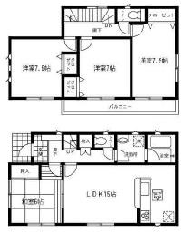 Floor plan. (1 Building), Price 19,800,000 yen, 4LDK, Land area 120.2 sq m , Building area 98.01 sq m