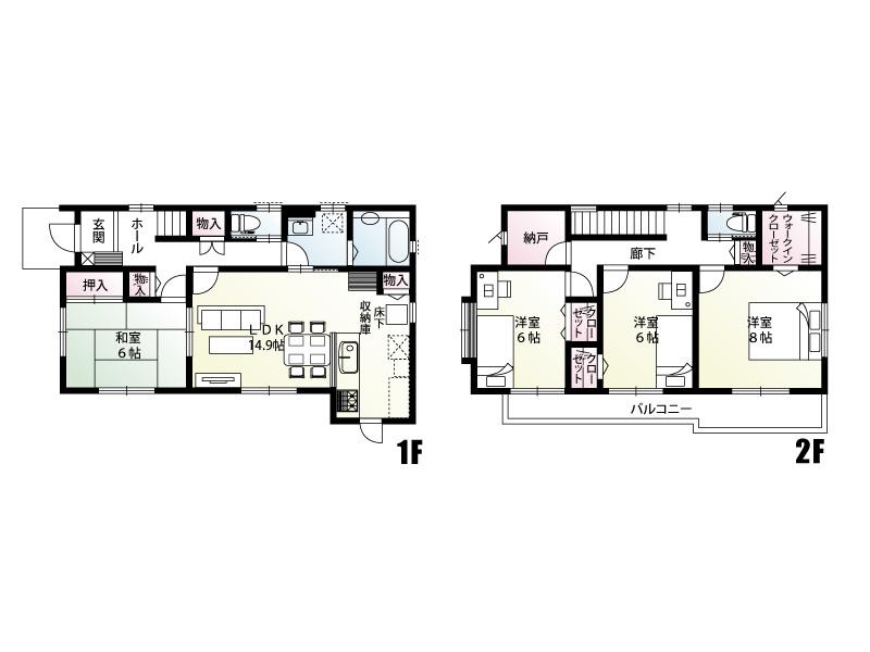 Floor plan. (B Building), Price 25,800,000 yen, 4LDK+S, Land area 240.84 sq m , Building area 108.88 sq m