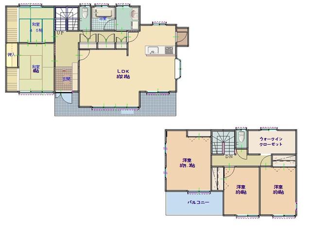 Floor plan. 21,800,000 yen, 5LDK + S (storeroom), Land area 495.89 sq m , Building area 138.28 sq m