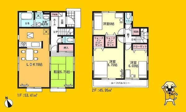 Floor plan. 22,800,000 yen, 4LDK, Land area 156.09 sq m , Building area 99.36 sq m