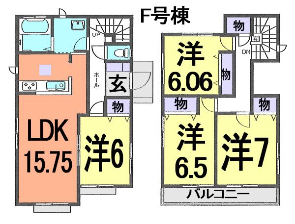 Floor plan. (F Building), Price 21,800,000 yen, 4LDK, Land area 140.11 sq m , Building area 99.78 sq m