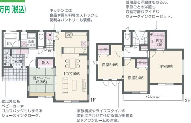 Floor plan. 24,300,000 yen, 3LDK, Land area 122.13 sq m , Building area 98.94 sq m