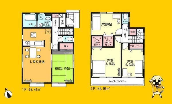 Floor plan. 22,800,000 yen, 4LDK, Land area 174.64 sq m , Building area 99.36 sq m