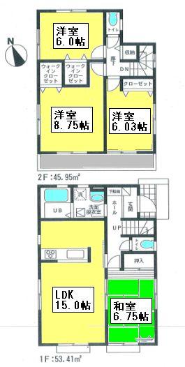 Floor plan. 22,800,000 yen, 4LDK+S, Land area 174.64 sq m , Building area 99.36 sq m