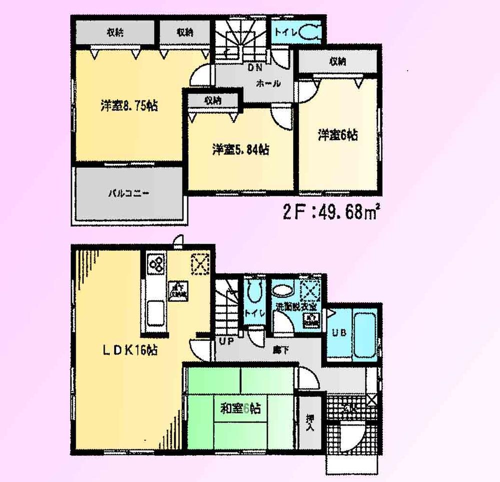Floor plan. Price 27,800,000 yen, 4LDK, Land area 180.8 sq m , Building area 105.16 sq m