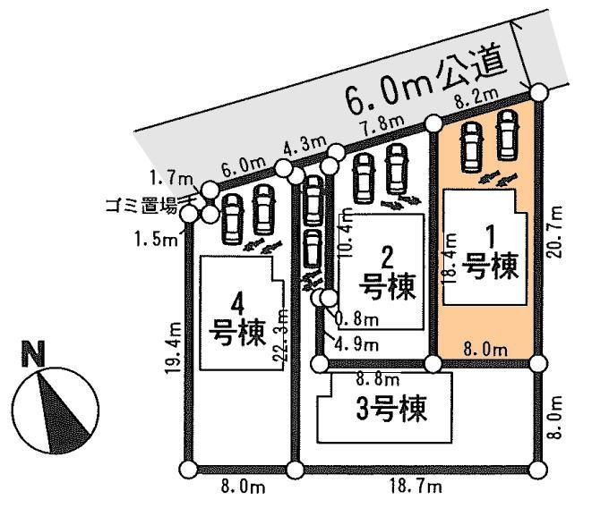 Compartment figure. 22,800,000 yen, 4LDK, Land area 156.09 sq m , Building area 99.36 sq m