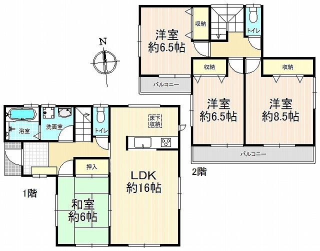 Floor plan. 24,800,000 yen, 4LDK, Land area 126 sq m , Building area 103.5 sq m