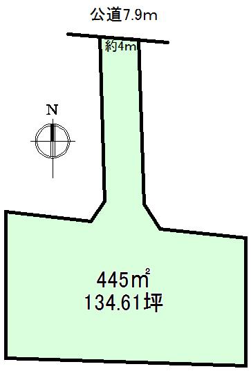 Compartment figure. Land price 47 million yen, Land area 445 sq m